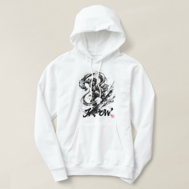 Moletom Snowboard Brush Art - Snowboarder Fujin God (Frente do Design)