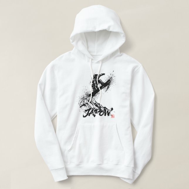 Moletom Snowboard Brush Art - Snowboarder Grab Jump (Frente do Design)