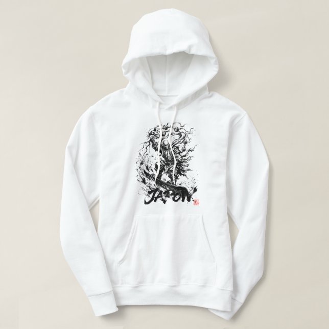 Moletom Snowboard Brush Art - Snowboarder Raijin God (Frente do Design)