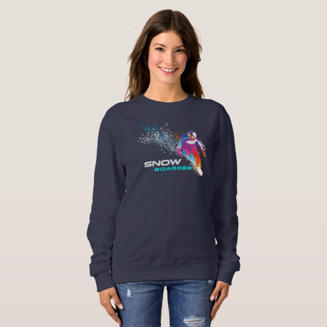 Moletom Snowboard | Camisola, de uso feminino (Frente Completa)