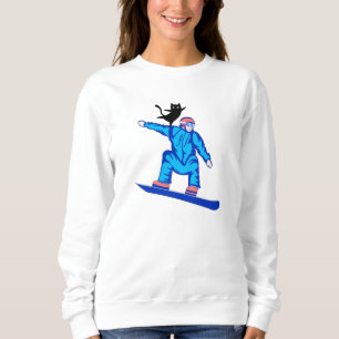 Moletom Snowboarder com um Cat Balancing Act