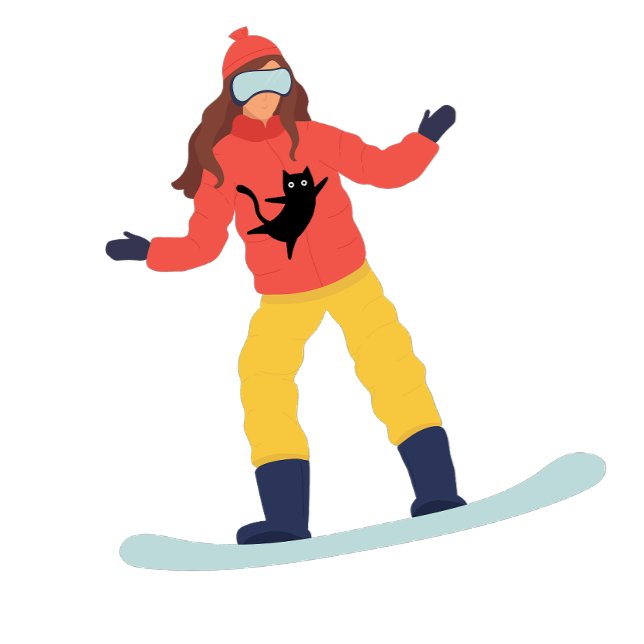 Moletom Snowboarder com uma Jaqueta de Gato (Criador carregado)