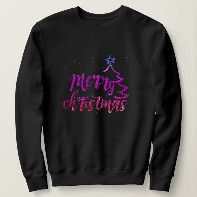 Moletom Snowflake Glitter Sweatshirts Snowflake Natal (Frente do Design)