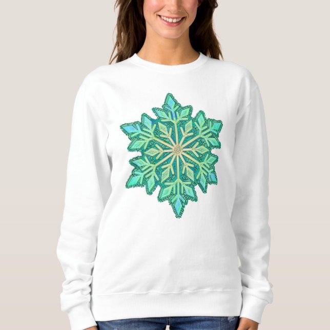 Moletom SNOWFLAKE-Retro Vintage Snowflake, Winter Sports (Frente)