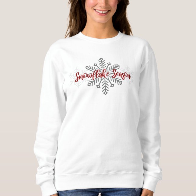 Moletom Snowflake Season Script Winter (Frente)