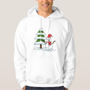 Moletom Snowman com Snowy Pine Tree
