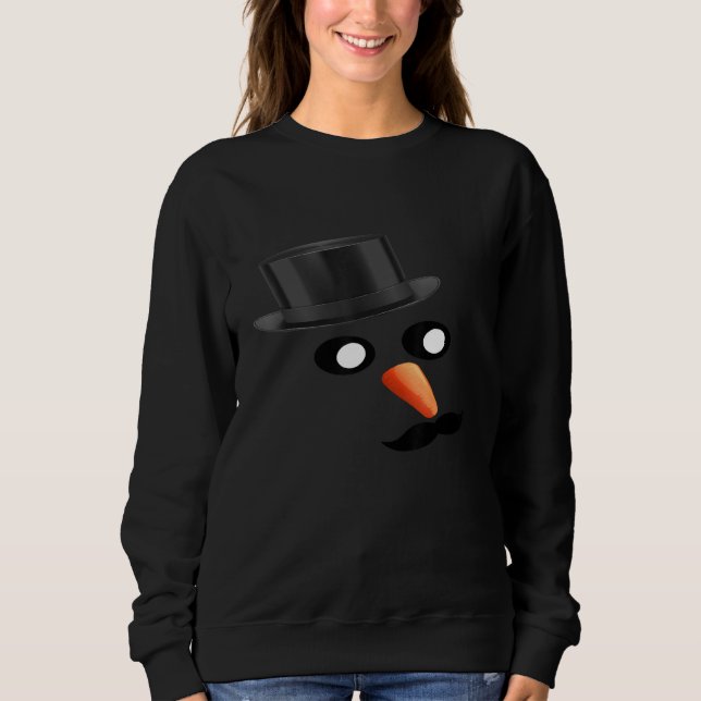 Moletom Snowman Face Cute Winter Snowman with Sunglasses C (Frente)