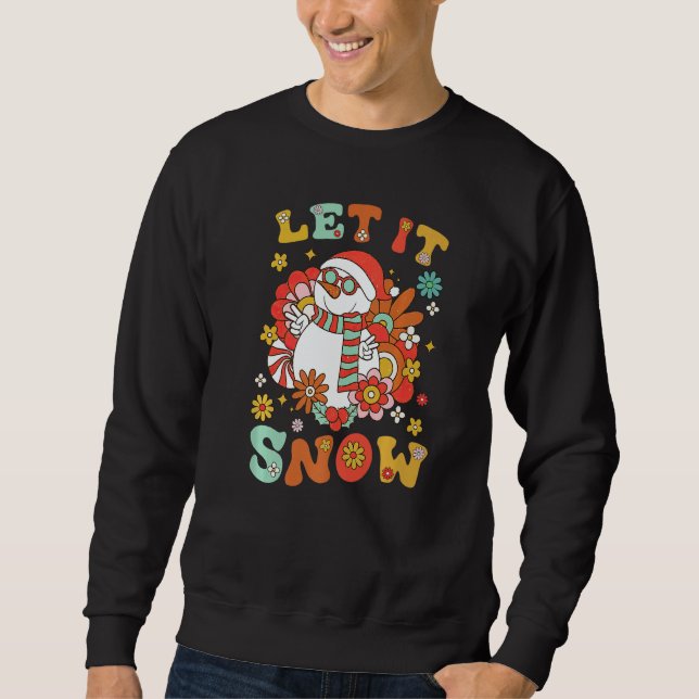 Moletom Snowman Let It Snow Christmas Holiday Outfit Costu (Frente)
