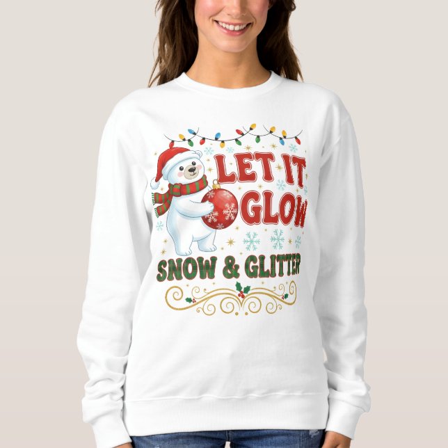 Moletom Snowman & Snowflake Glitter (Frente)