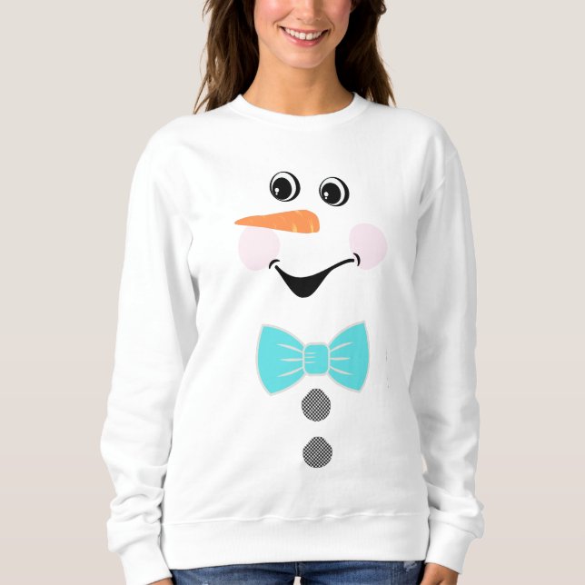 Moletom Snowman Teal Blue Bowtie Black Buffalo (Frente)