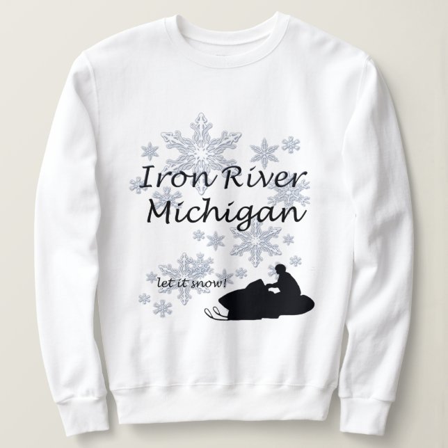 Moletom Snowmobile Snow Ladras do Rio Ferro Michigan (Frente do Design)
