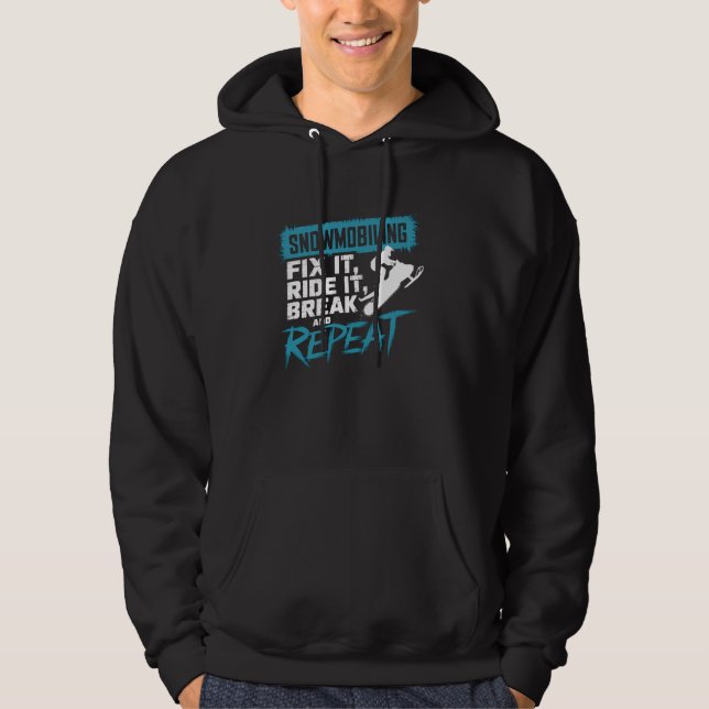 Moletom Snowmobiling Fix Ride Break Repete Funny Sleding (Frente)