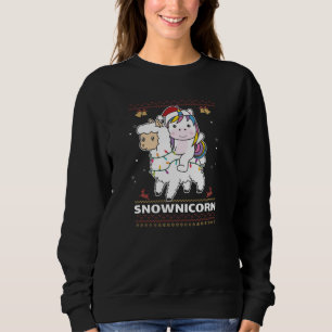 Moletom Snownicorn Unicorn Lama Natal Animais de inverno