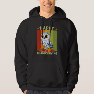 Moletom Snowy Owl  Retro Graphic Family Matching Thanksgiv