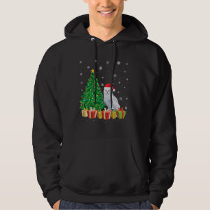 Moletom Snowy Owl Xmas Tree Lighting Santa Hat Snowy Owl C