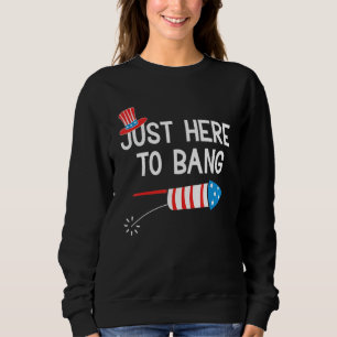 Moletom Só Aqui Para Bang American Flag Fireworks 4º De