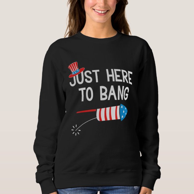 Moletom Só Aqui Para Bang American Flag Fireworks 4º De (Frente)