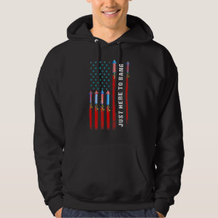 Moletom Só Aqui Para Bang American Flag Fireworks 4º De