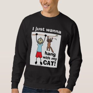 Moletom Só Quero Aguentar Com O Meu Gato! Pão Gato Humor