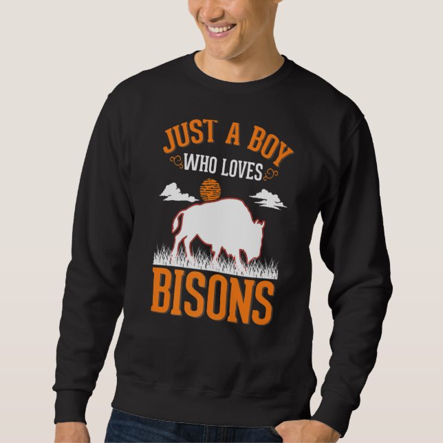 Moletom Só um menino que ama Bisons Buffalo (Frente)