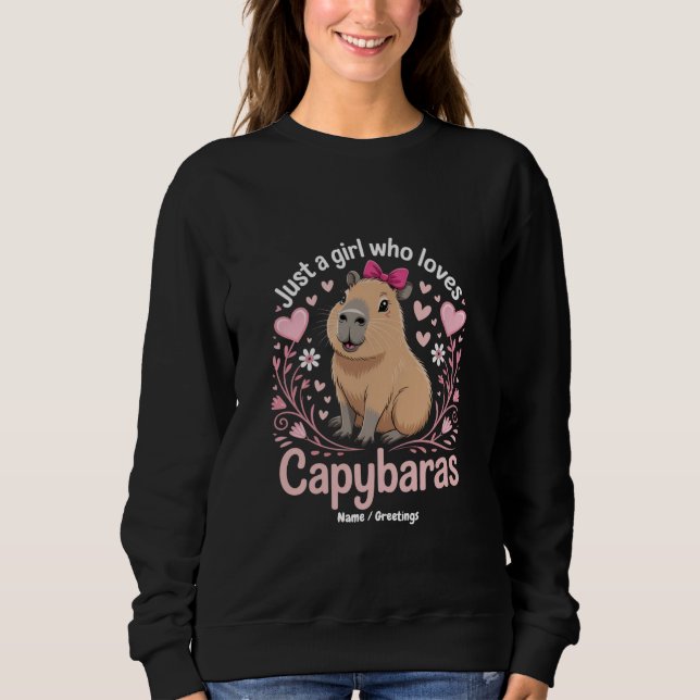 Moletom Só uma garota que ama Capybaras Engraçado Presente (Frente)