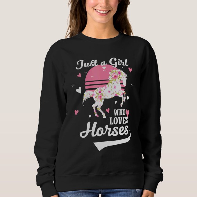 Moletom Só Uma Menina Que Adora Cavalos Tee Horse Andando (Frente)