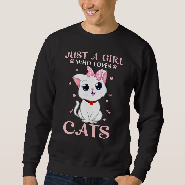 Moletom Só Uma Menina Que Ama Gatos Bonitos (Frente)