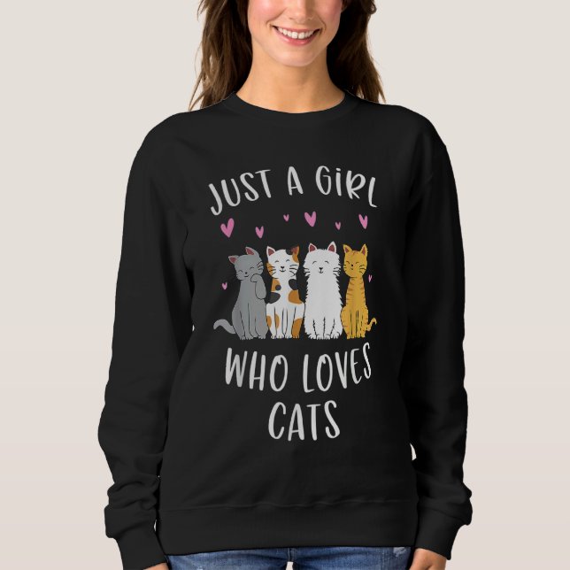 Moletom Só Uma Menina Que Ama Gatos Bonitos (Frente)