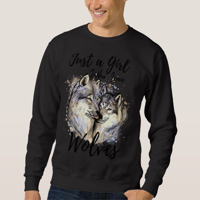 Moletom Só Uma Menina Que Ama Lobos, Um Lobo Fofo. (Frente)