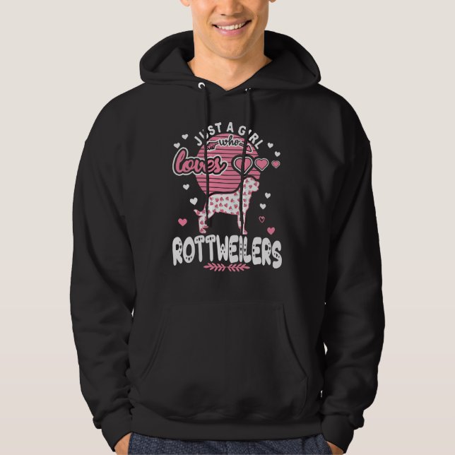Moletom Só Uma Menina Que Ama O Ajustado Rottweiler (Frente)