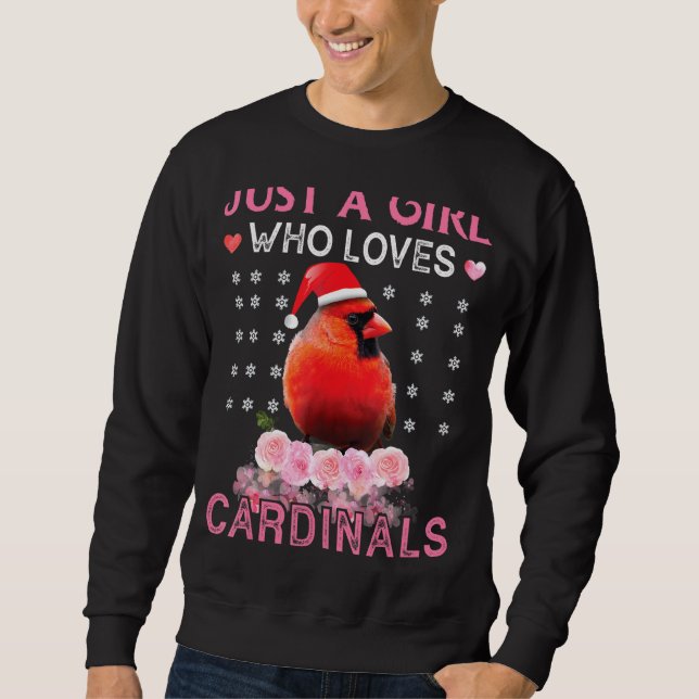 Moletom Só Uma Menina Que Ama O Pássaro Cardinal, Christma (Frente)