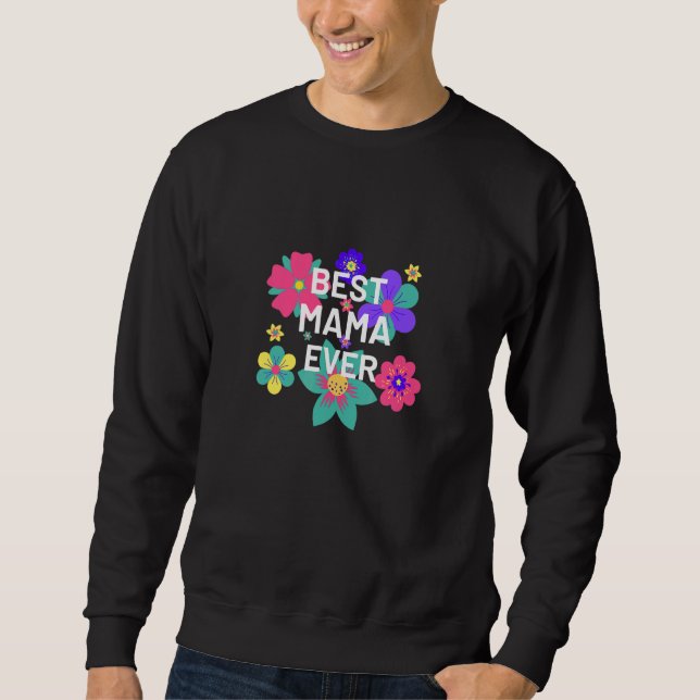 Moletom Sobreposição Floral Melhores Flores Para Mamãe Já  (Frente)