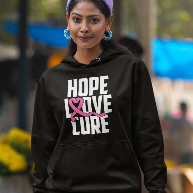 Moletom Sobrevivente de Fita Rosa do Guerreiro do Cancer d (Criador carregado)