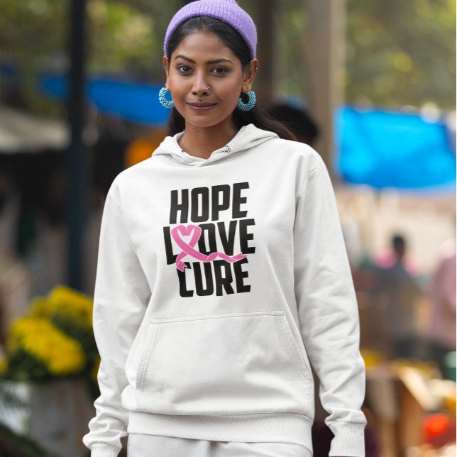 Moletom Sobrevivente de Fita Rosa do Guerreiro do Cancer d (Criador carregado)