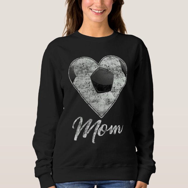 Moletom Soccer Ball Heart Mom Fan  Idea Mothrer Sport (Frente)