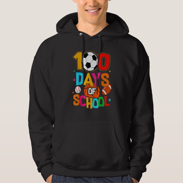 Moletom Soccer Baseball Football Softball Happy 100 Days O (Frente)