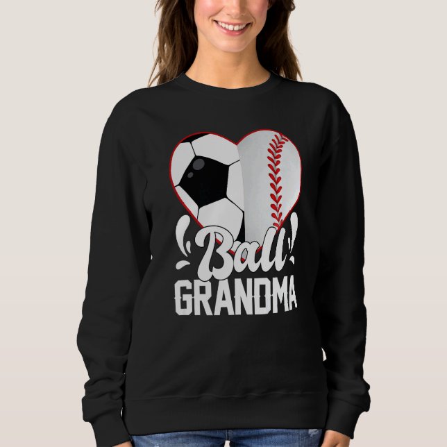 Moletom Soccer Baseball Softball Grandma Ball Grandma Hear (Frente)