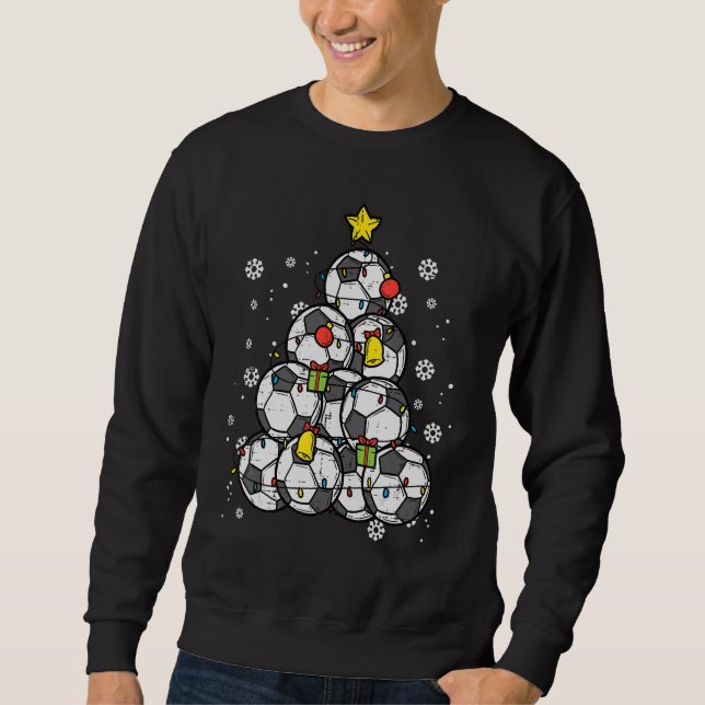 Moletom Soccer Christmas Tree Xmas Player Boys Girls Men W (Frente)