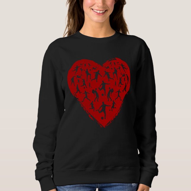 Moletom Soccer Heart Love Men Kids Girls Boys Valentines D (Frente)