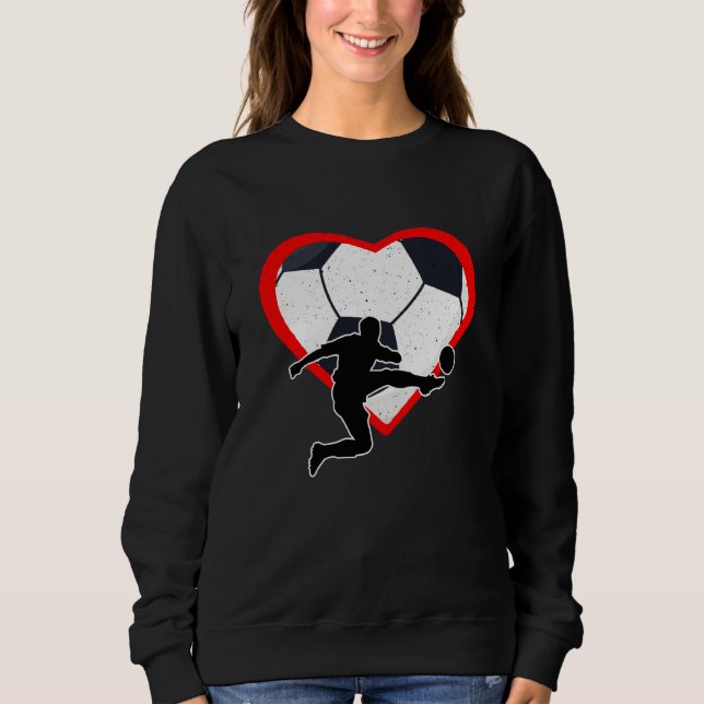 Moletom Soccer Heart Sport Love Anti Valentines Day (Frente)