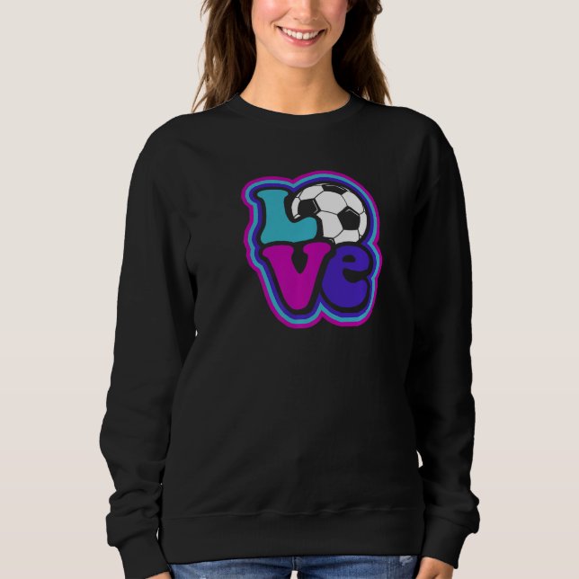 Moletom Soccer Love for Teen Girls & Women Blue & Purple D (Frente)