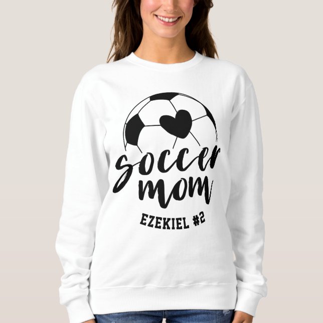 Moletom Soccer Mãe Bola do Coração Personalizada Presente  (Frente)