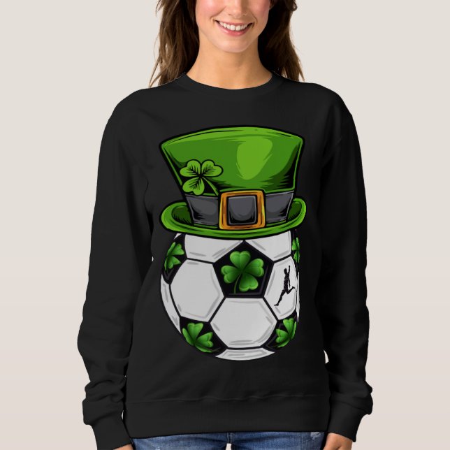Moletom Soccer Shamrock Leprechaun St Patricks Day Boys Ki (Frente)