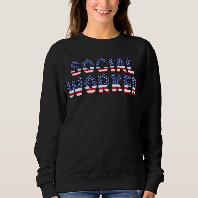 Moletom Social Worker American USA Flag (Frente)