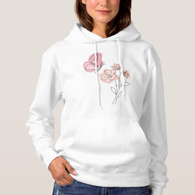 Moletom Soft Bloom Butterfly – Minimal Line Art (Frente)