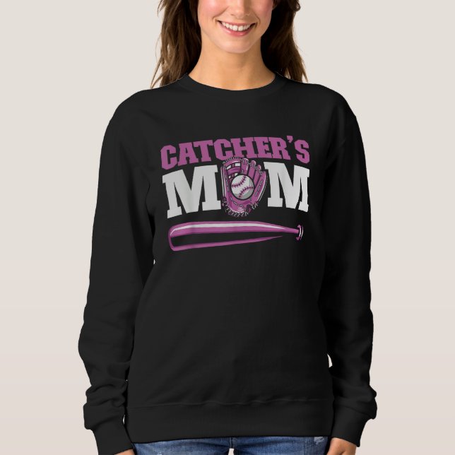 Moletom Softball Baseball Bat Catcher  Batter Pitcher Catc (Frente)
