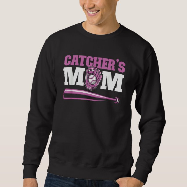 Moletom Softball Baseball Bat Catcher  Batter Pitcher Catc (Frente)