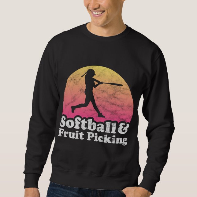 Moletom Softball e Frutas escolhendo mulheres ou meninas (Frente)