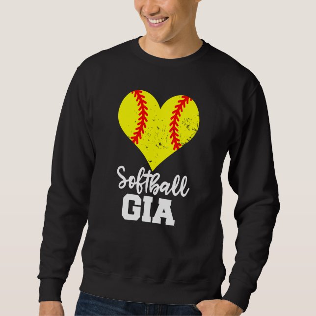 Moletom Softball Gia Softball Heart Grandma Gia (Frente)