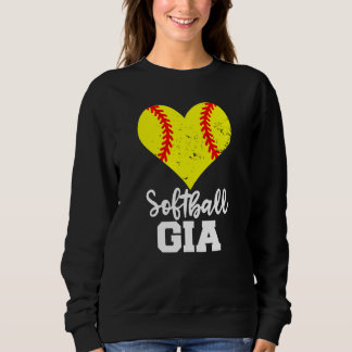 Moletom Softball Gia Softball Heart Grandma Gia